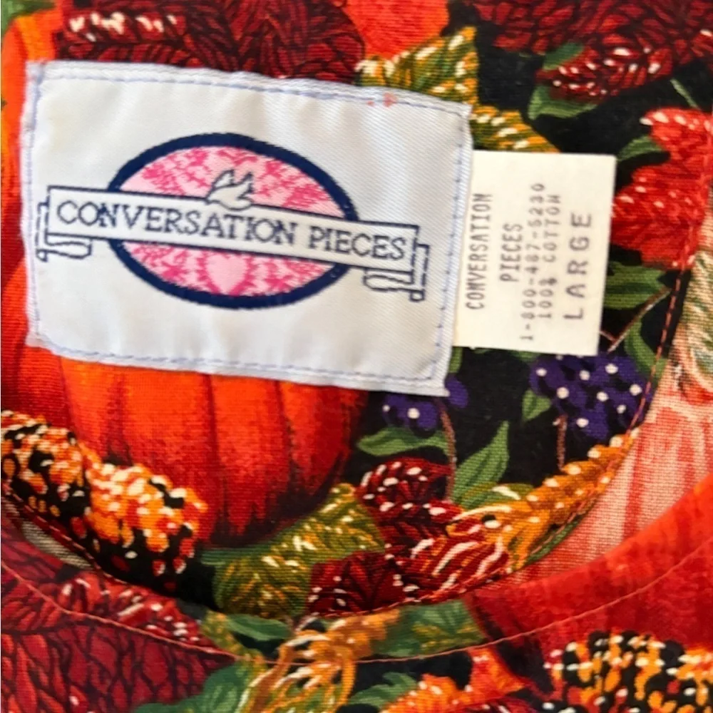 Conversation Piece Gorgeous Pumpkin  Fall Festival Dress w/pockets L